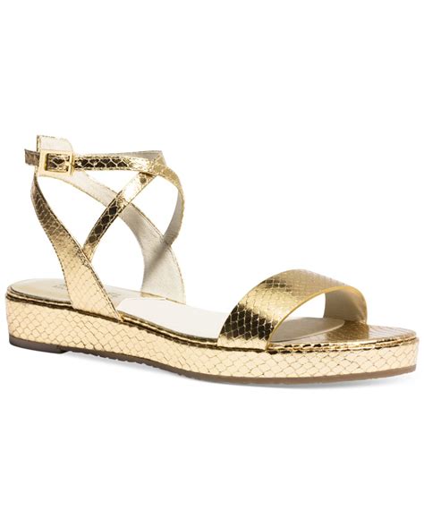 michael kors goldene sandalen|Michael Kors ladies gold sandals.